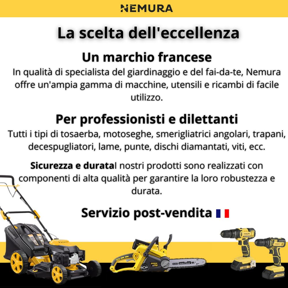 Nemura Decespugliatore Scoppio 52cc con Ruote Bobina Disco