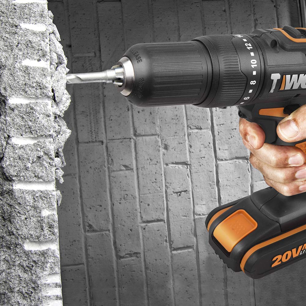 Worx WX371.5 trapano percussione 20V 2 batterie 55 pezzi