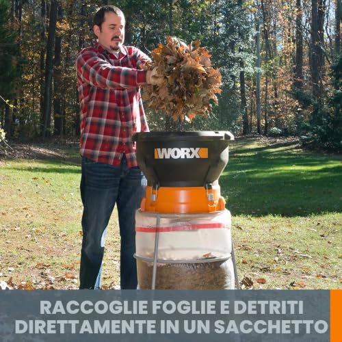 Worx WG430 triturafoglie elettrico 13A 53 l/min 11:1