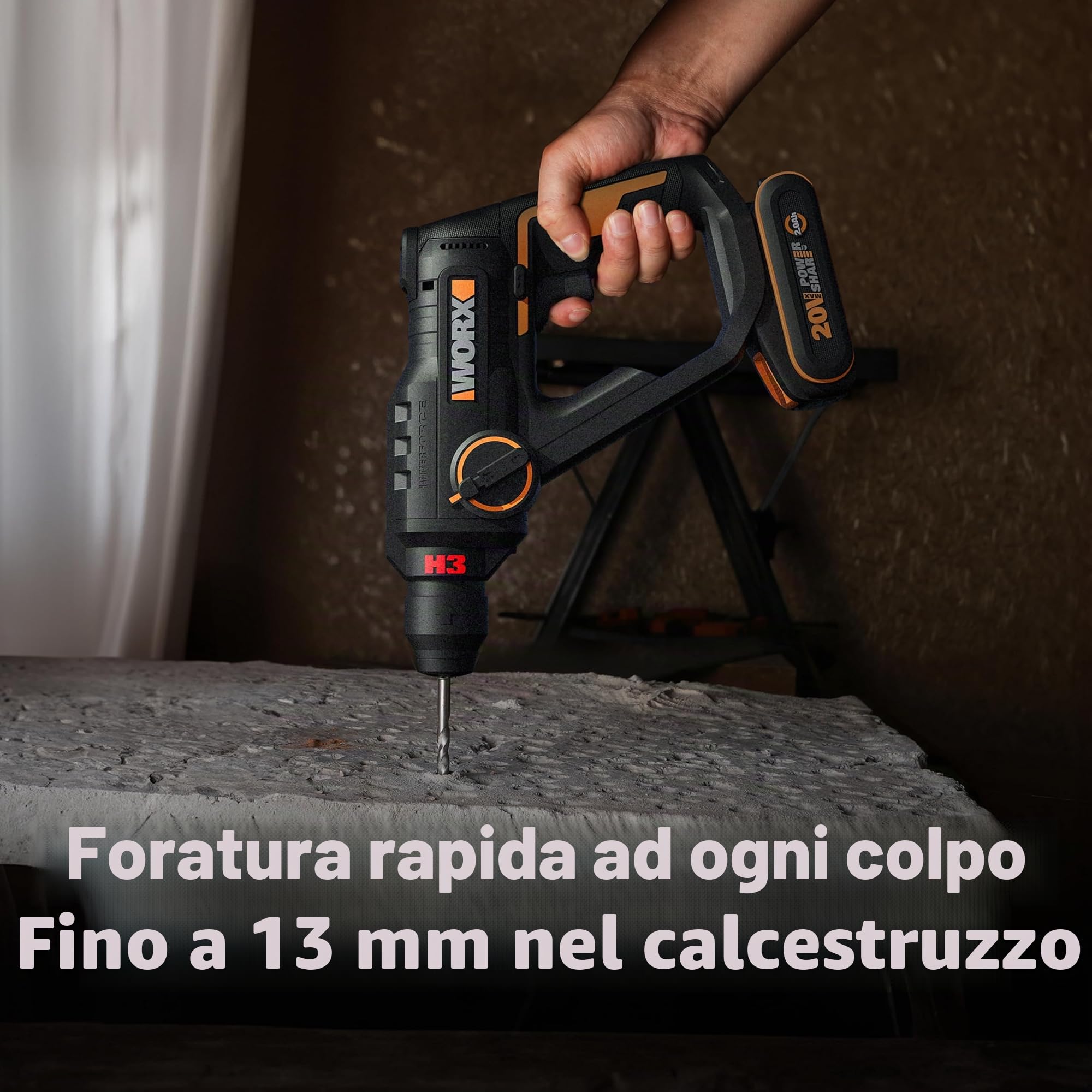 Worx WX391 Martello Perforatore 20V SDS Plus 13 mm