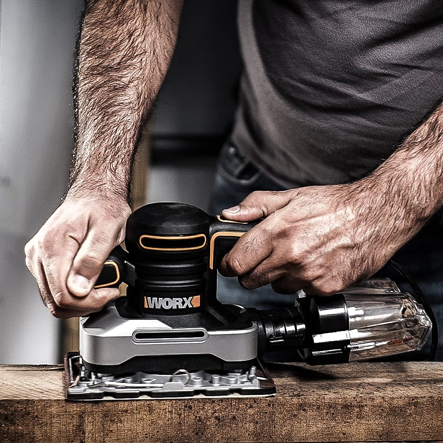 Worx WX642 levigatrice orbitale 270W Cyclone con valigetta