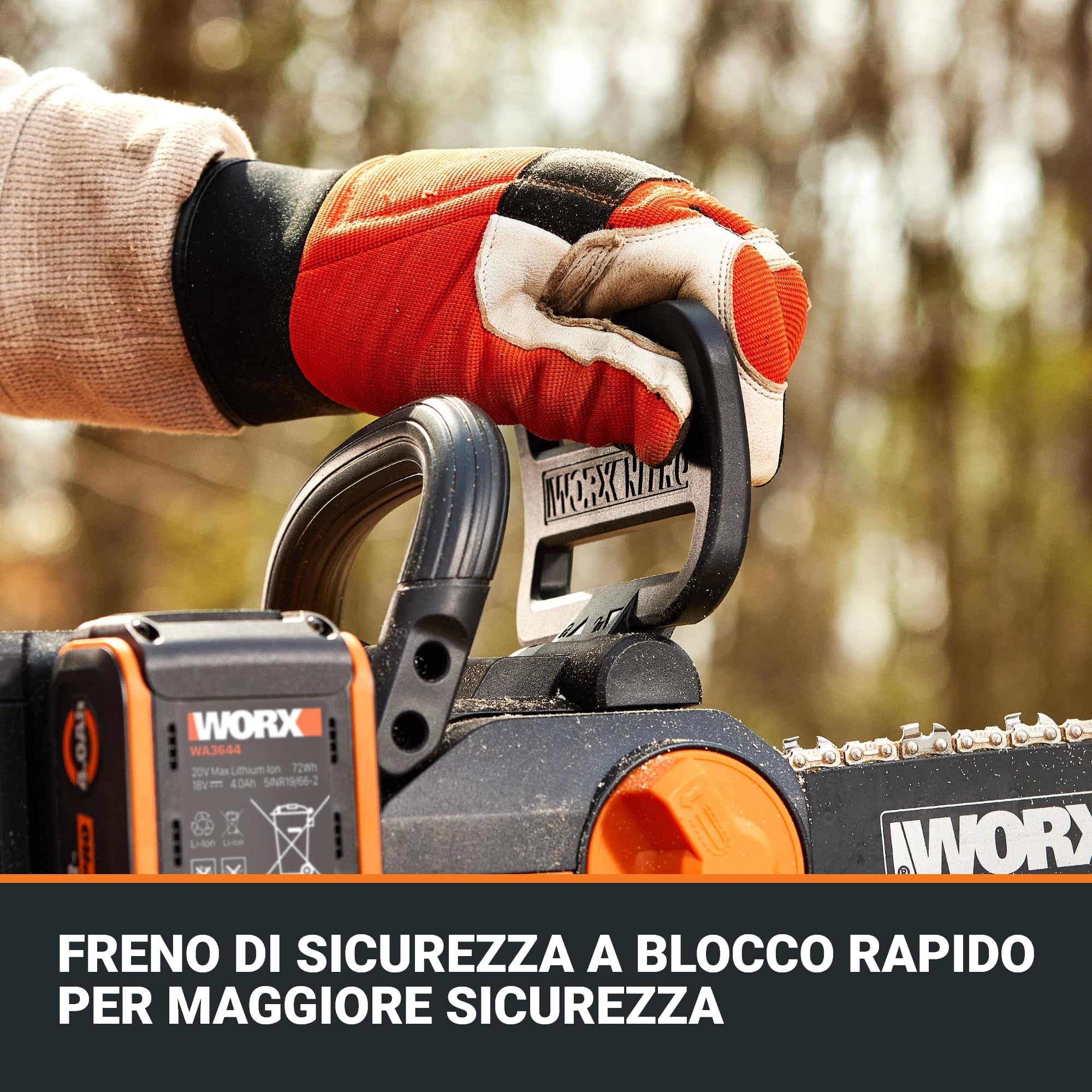 Worx WG350E motosega a batteria 20V con batteria barra 30 cm