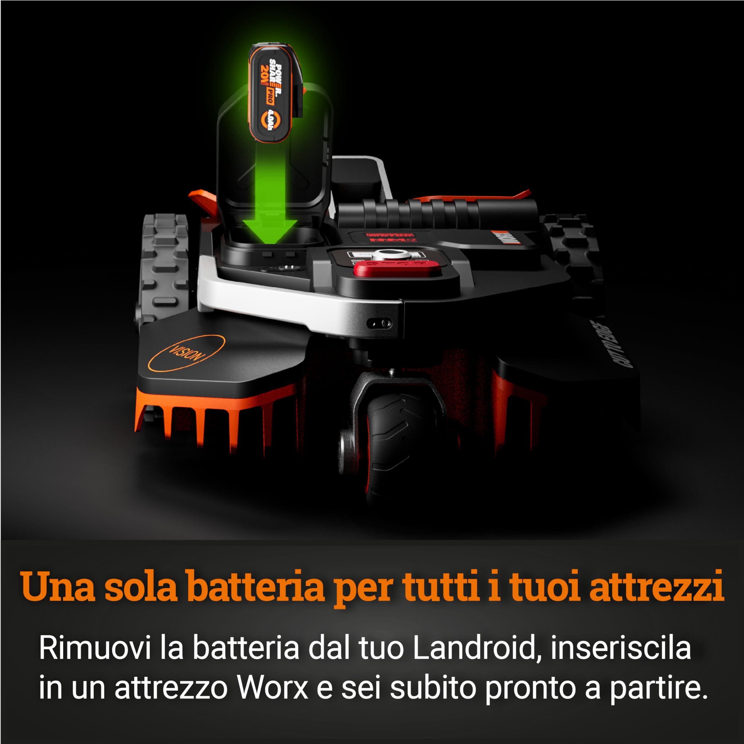 Worx Landroid Vision WR205E robot rasaerba 550 mq AI