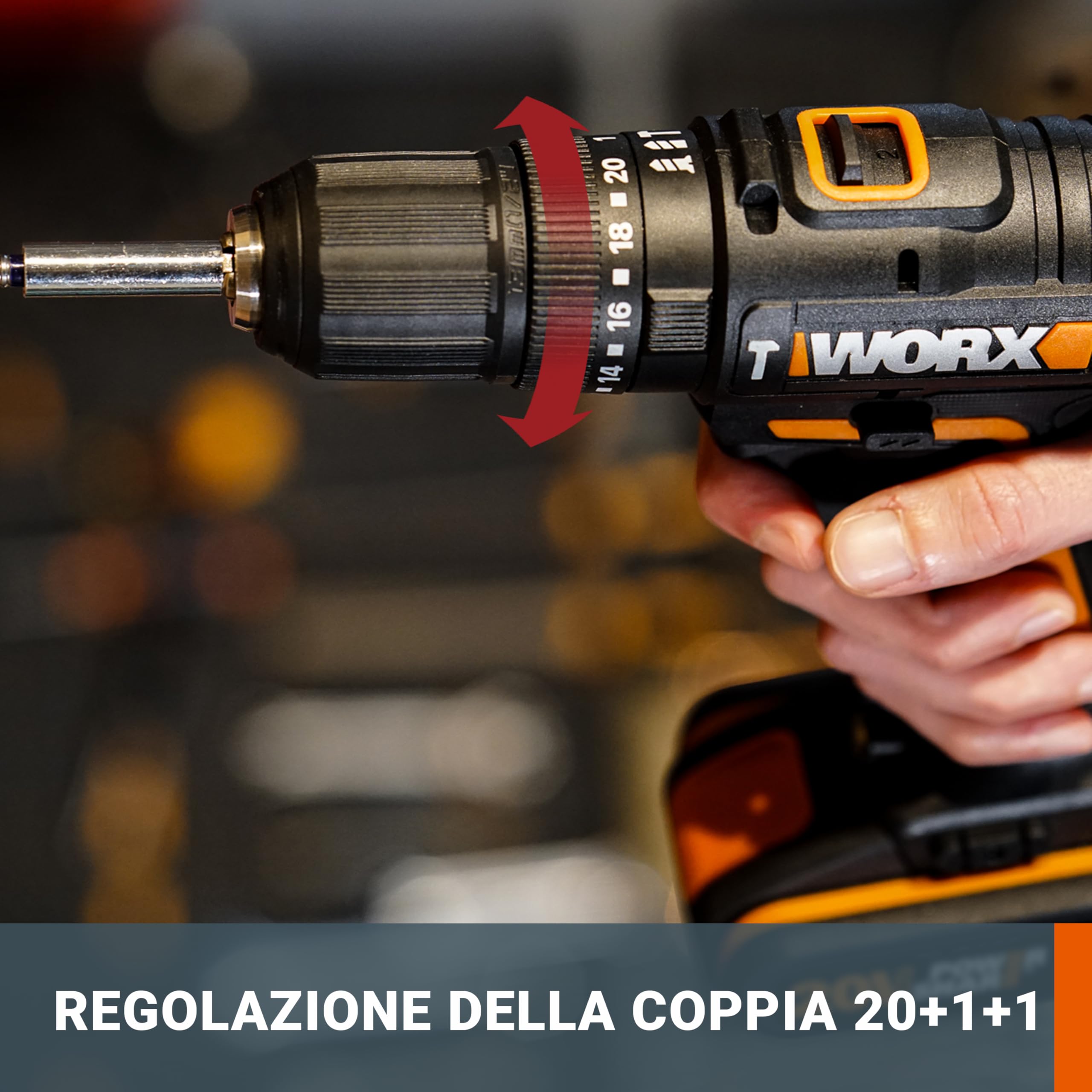 Worx WX370.9 Trapano Percussione 20V 50Nm Corpo