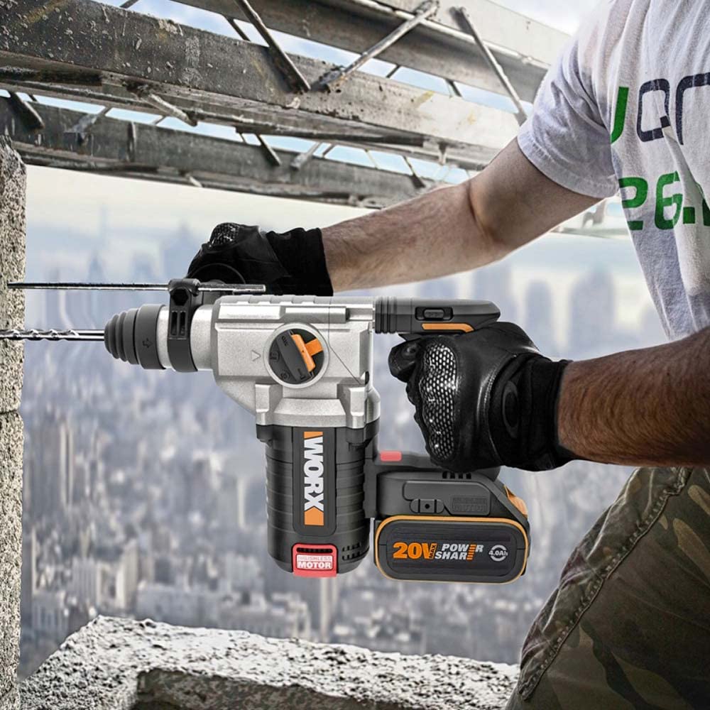 Worx WX380.9 Martello Perforatore 20V SDS-Plus Kit 2Batt