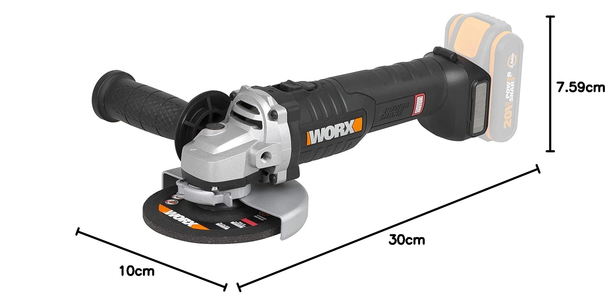 Worx WX813.9 smerigliatrice angolare 20V 115mm solo corpo brushless