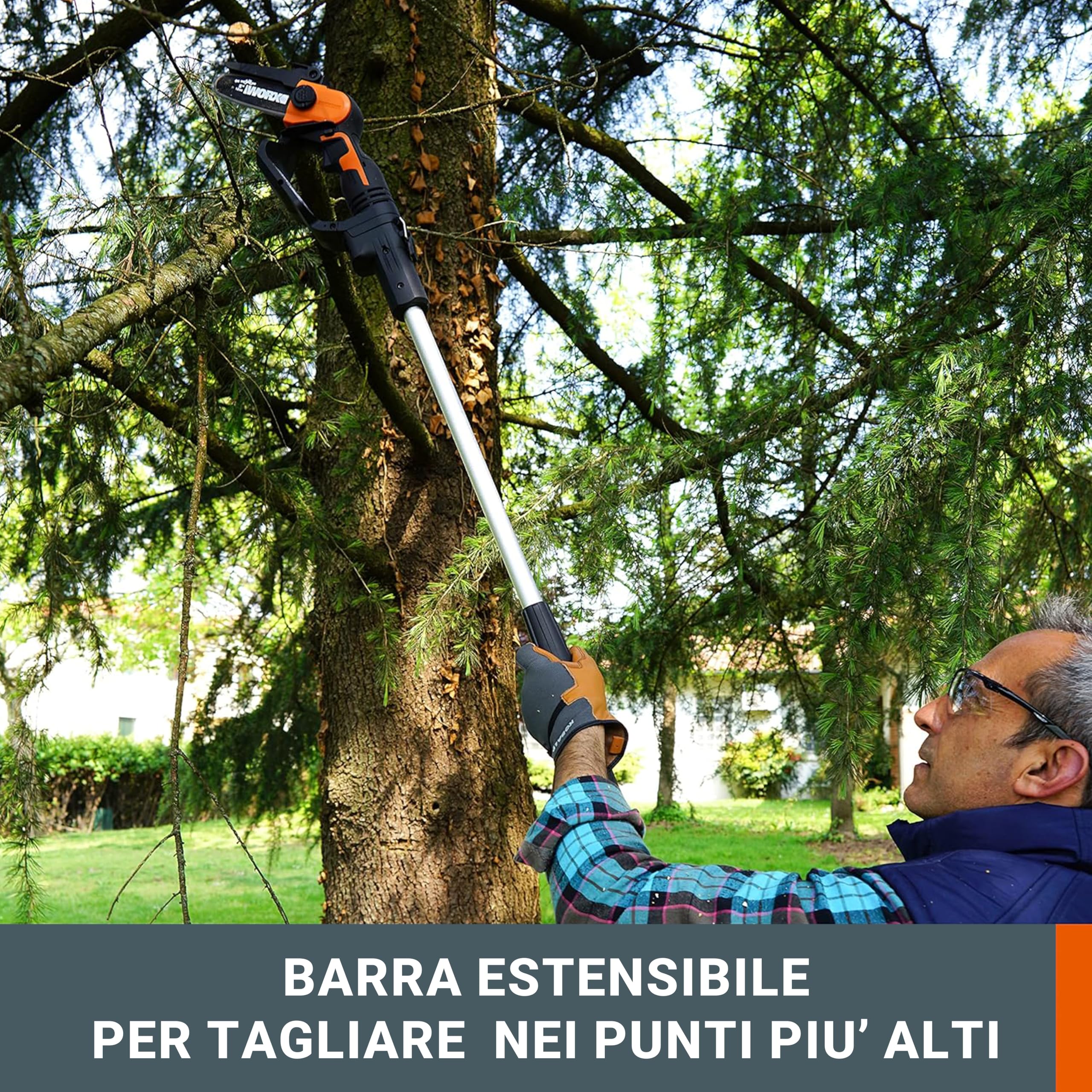 Worx WG324E.1 mini motosega batteria 18V potatura leggera