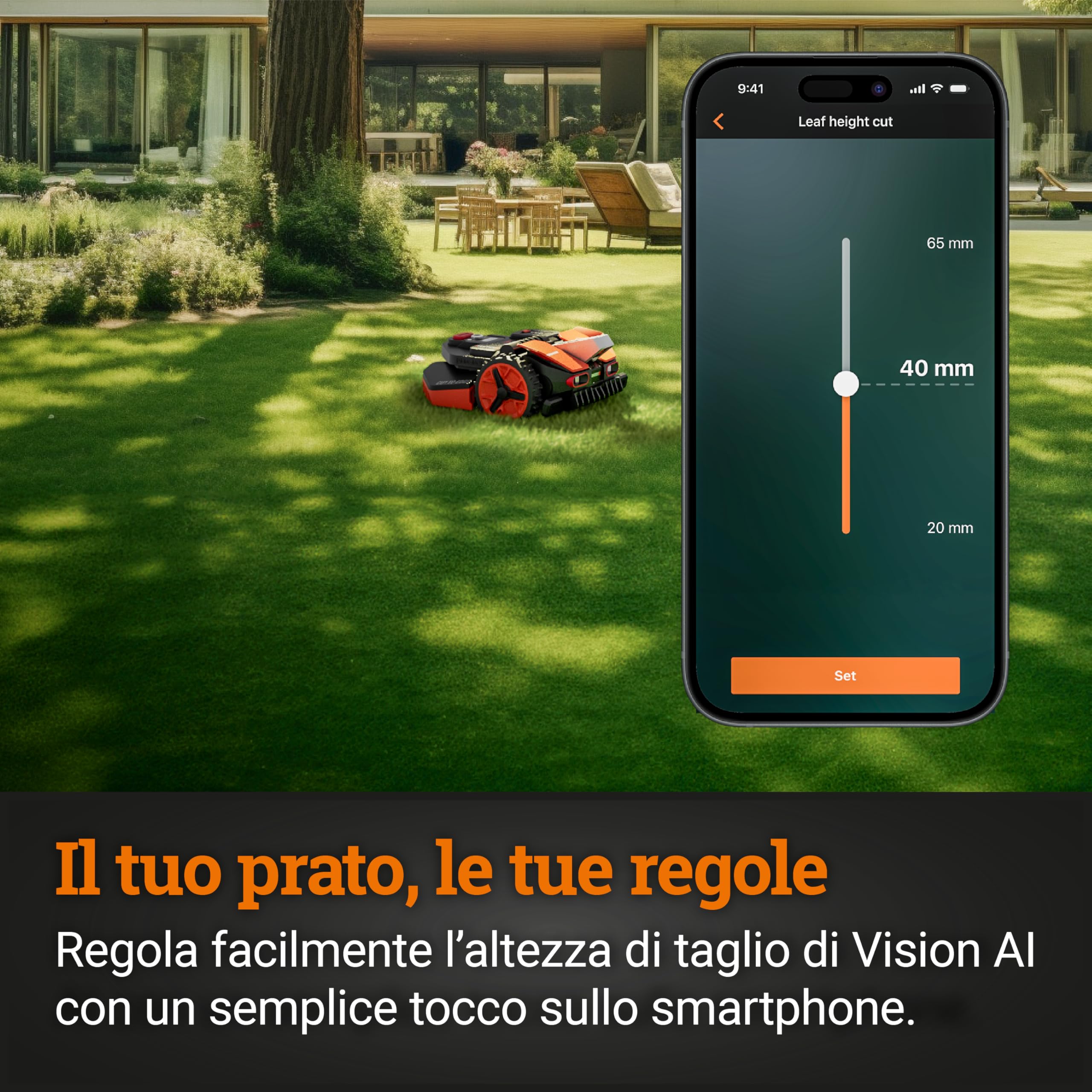 Worx Landroid Vision WR205E robot rasaerba 550 mq AI