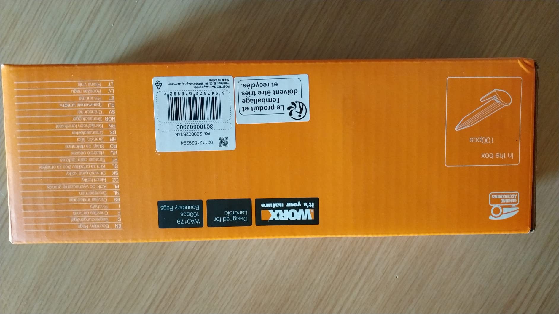 Worx Landroid WA0179 picchetti confezione 100 pezzi fissaggio cavo