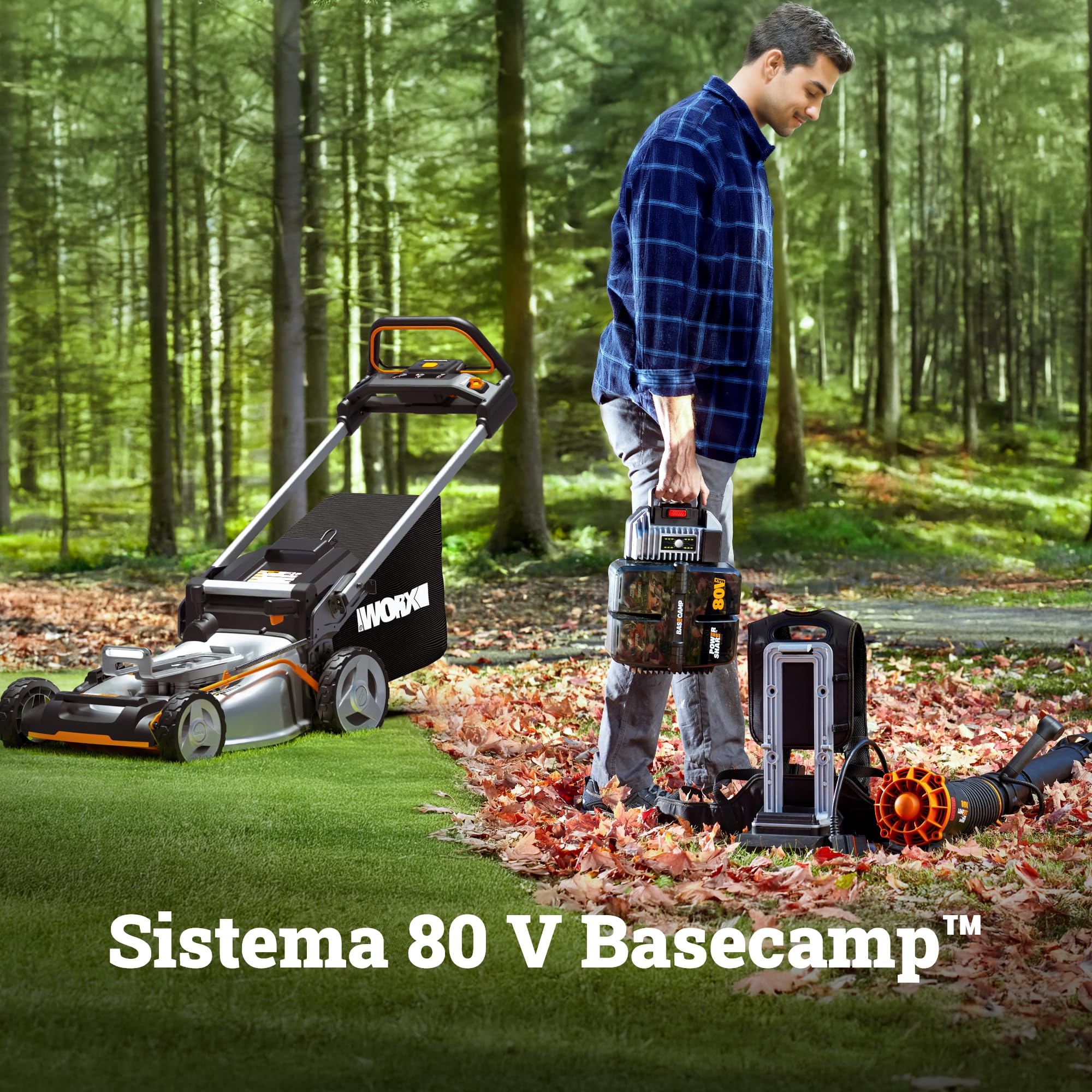 Worx WG761E rasaerba 80V taglio 51 cm prato grande