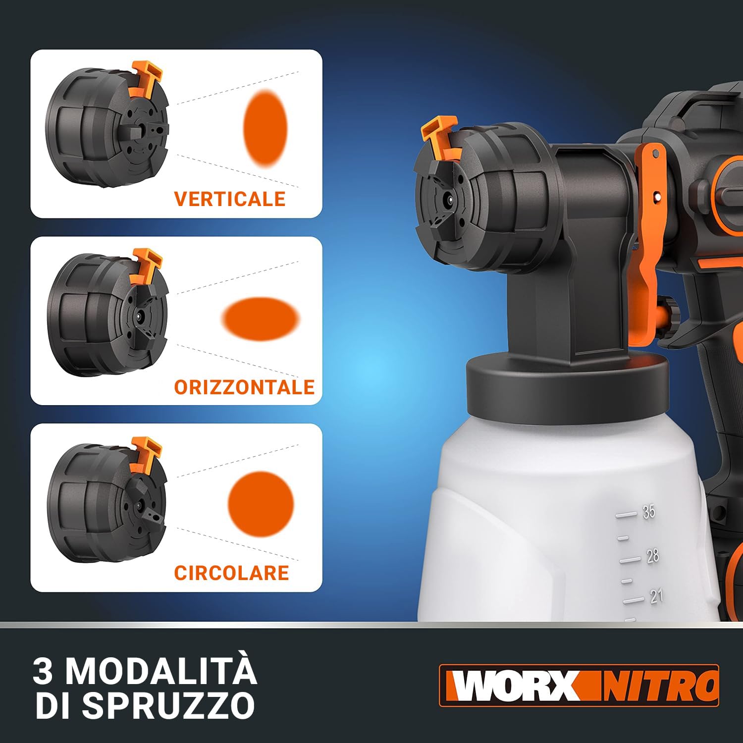 Worx WX020.9 Nitro verniciatore batteria 20V solo corpo