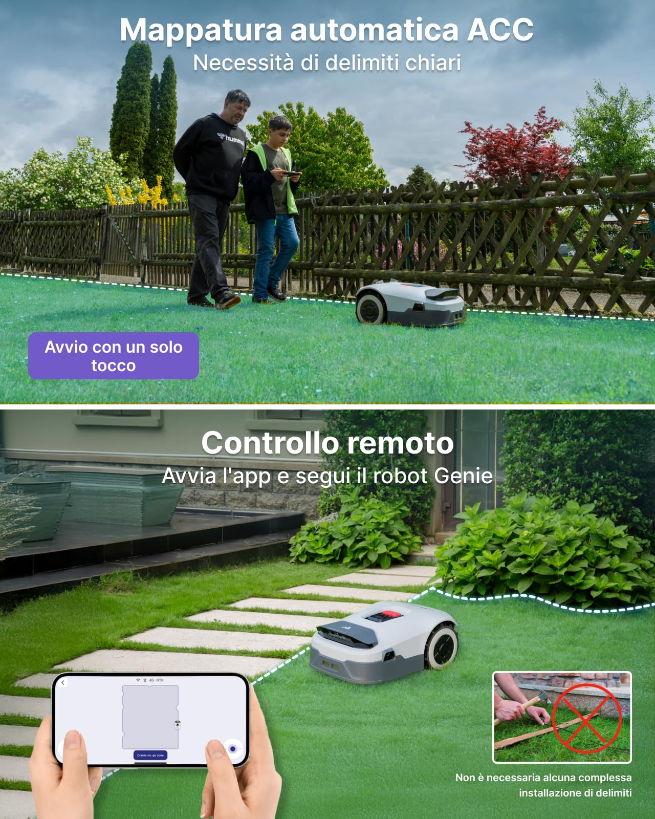 Anthbot Genie 3000 robot tagliaerba 3600 mq senza filo RTK