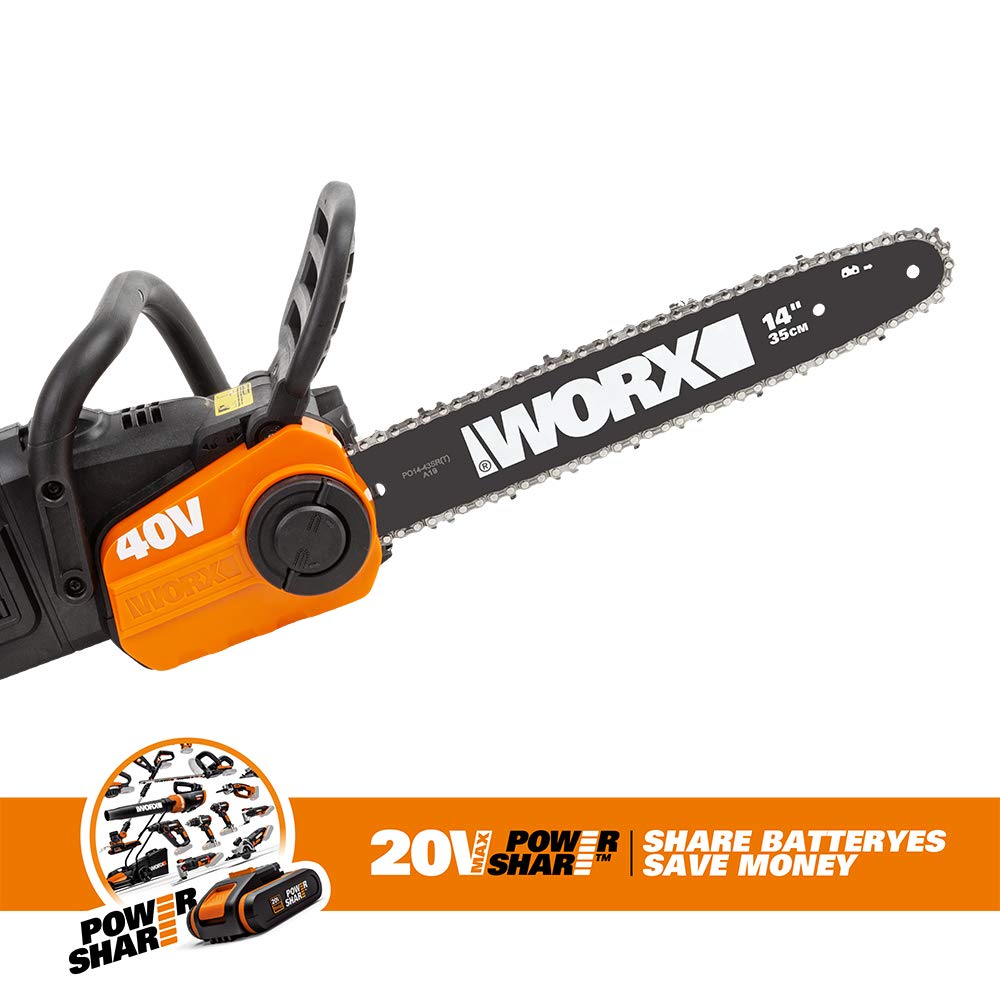 Worx WG384E Motosega a Batteria 40V 2 Batterie 35cm Brushless