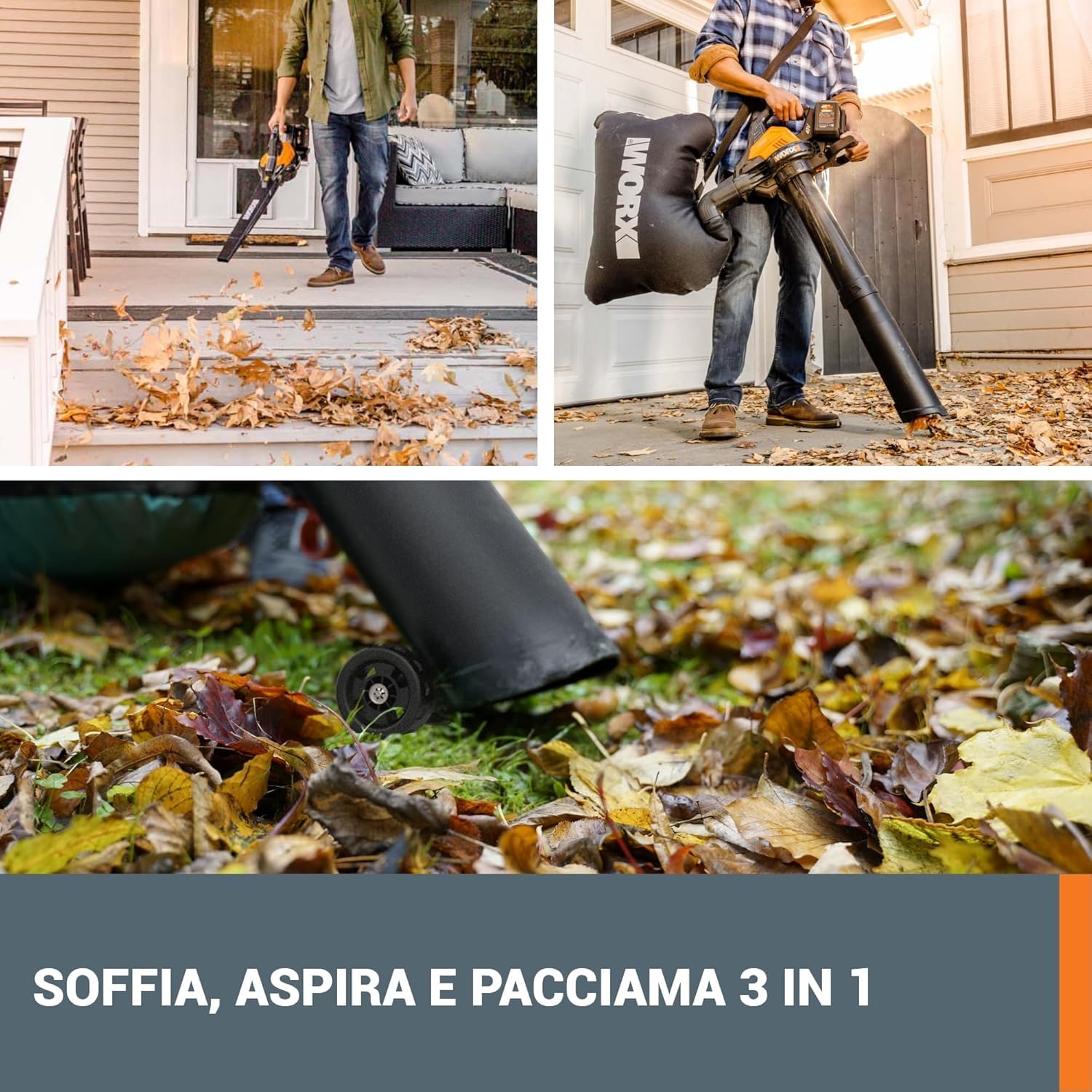 Worx WG583E soffiatore aspiratore 40V 335 km/h 2x4Ah