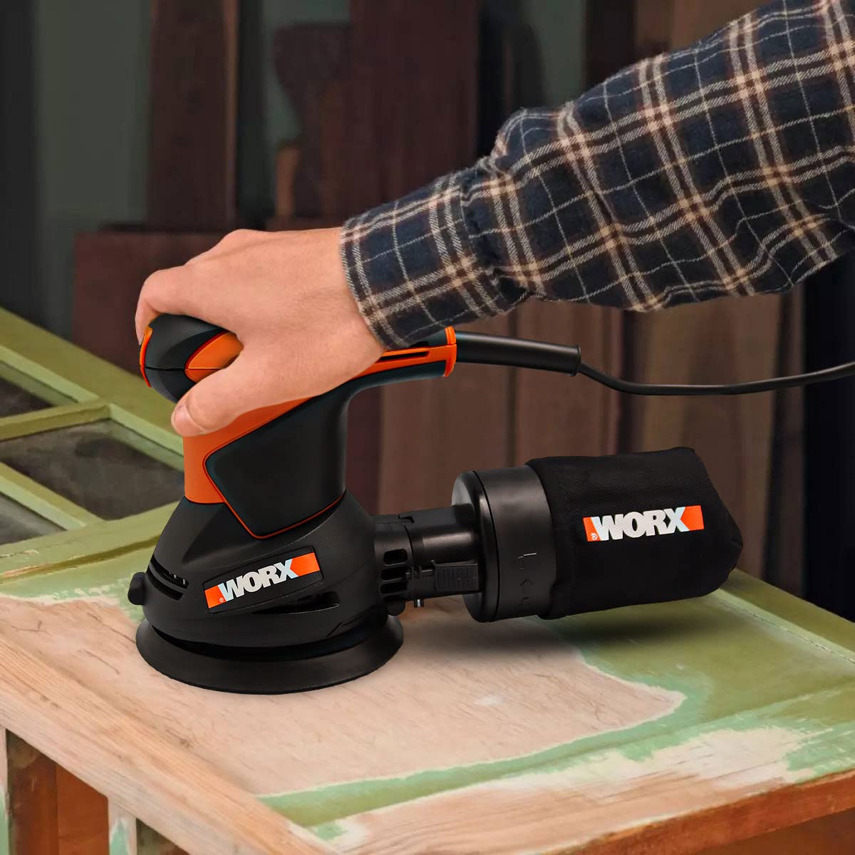 Worx WX652.1 levigatrice roto-orbitale 125 mm 300 W velcro