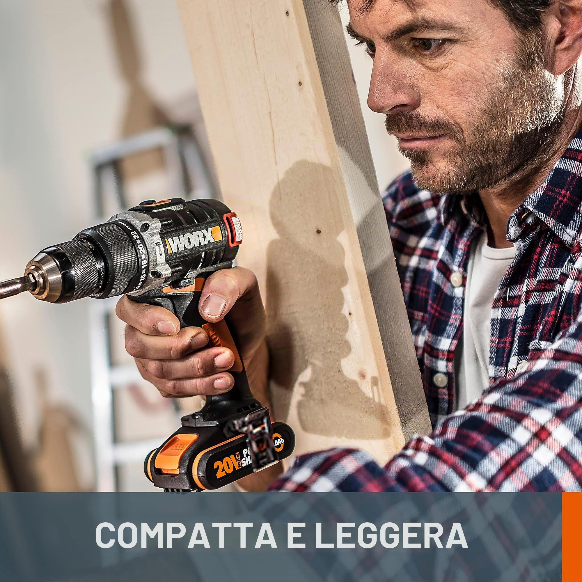 Worx WX175 Trapano Avvitatore Brushless 20V Solo Corpo